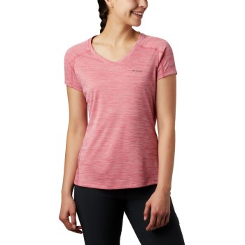 Columbia Zero Rules Short Sleeve, Camiseta Rosas Para Mujer | 670893-JFX